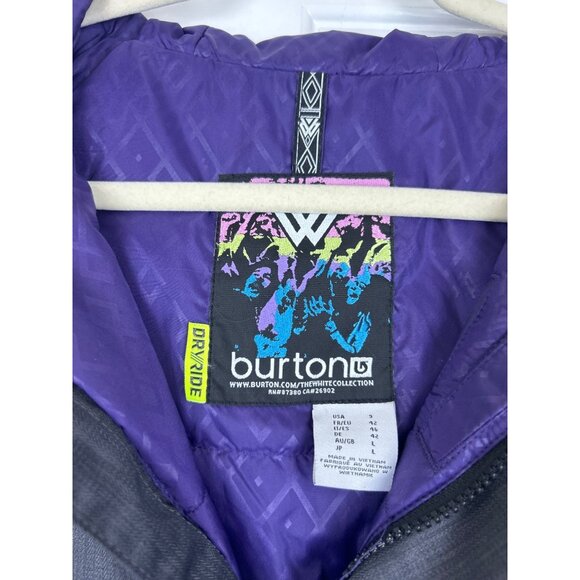 Burton Dryride Snowboarding Jacket Women's Gray Insulated Full Zip Hood S/M NWT - Picture 4 of 9